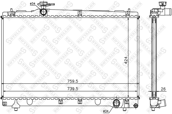 STELLOX Kylare, motorkylning 10-26320-SX