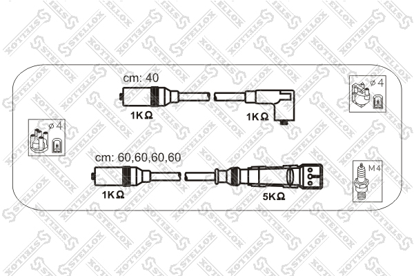 STELLOX uždegimo laido komplektas 10-38330-SX