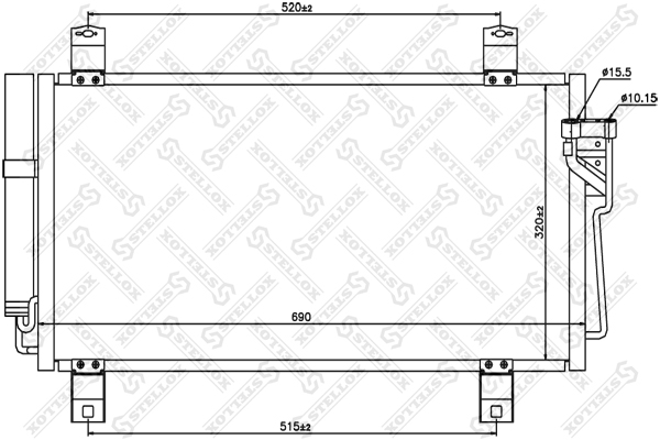 STELLOX Lauhdutin, ilmastointilaite 10-45642-SX