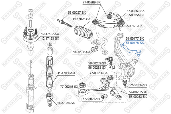 STELLOX Roolivarda ots 51-00178-SX