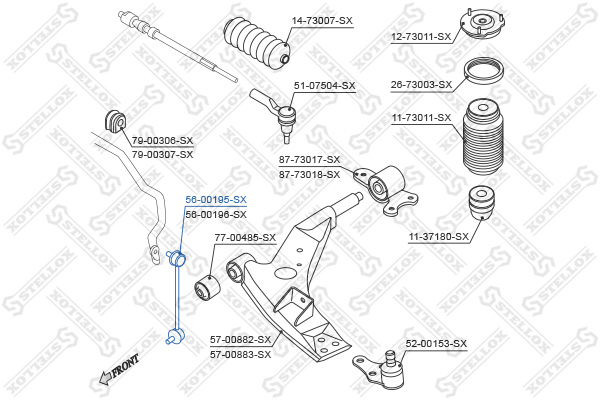 STELLOX Otsavarras, stabilisaator 56-00195-SX