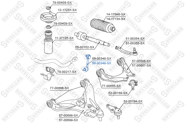 STELLOX Otsavarras, stabilisaator 56-00349-SX