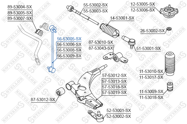 STELLOX Otsavarras, stabilisaator 56-53005-SX