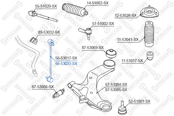 STELLOX Otsavarras, stabilisaator 56-53031-SX