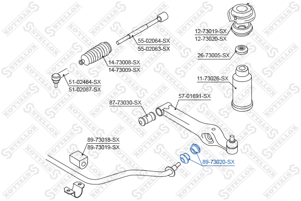 STELLOX Puks, stabilisaator 89-73020-SX