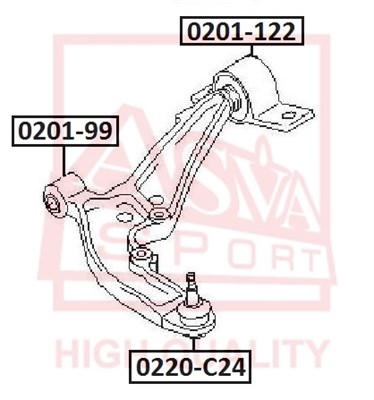 ASVA Przegub mocujący / prowadzący 0220-C24