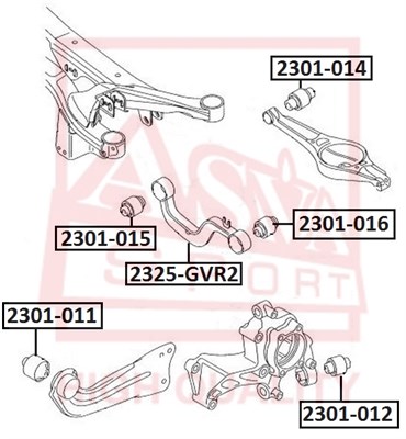 ASVA valdymo svirties/išilginių svirčių įvorė 2301-012