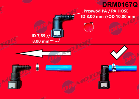 Dr.Motor Automotive Łącznik przewodu elastycznego, przewód paliwowy DRM0167Q