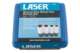 LASER TOOLS Zestaw kluczy nasadowych, nakrętka / sworzeń koła 7752