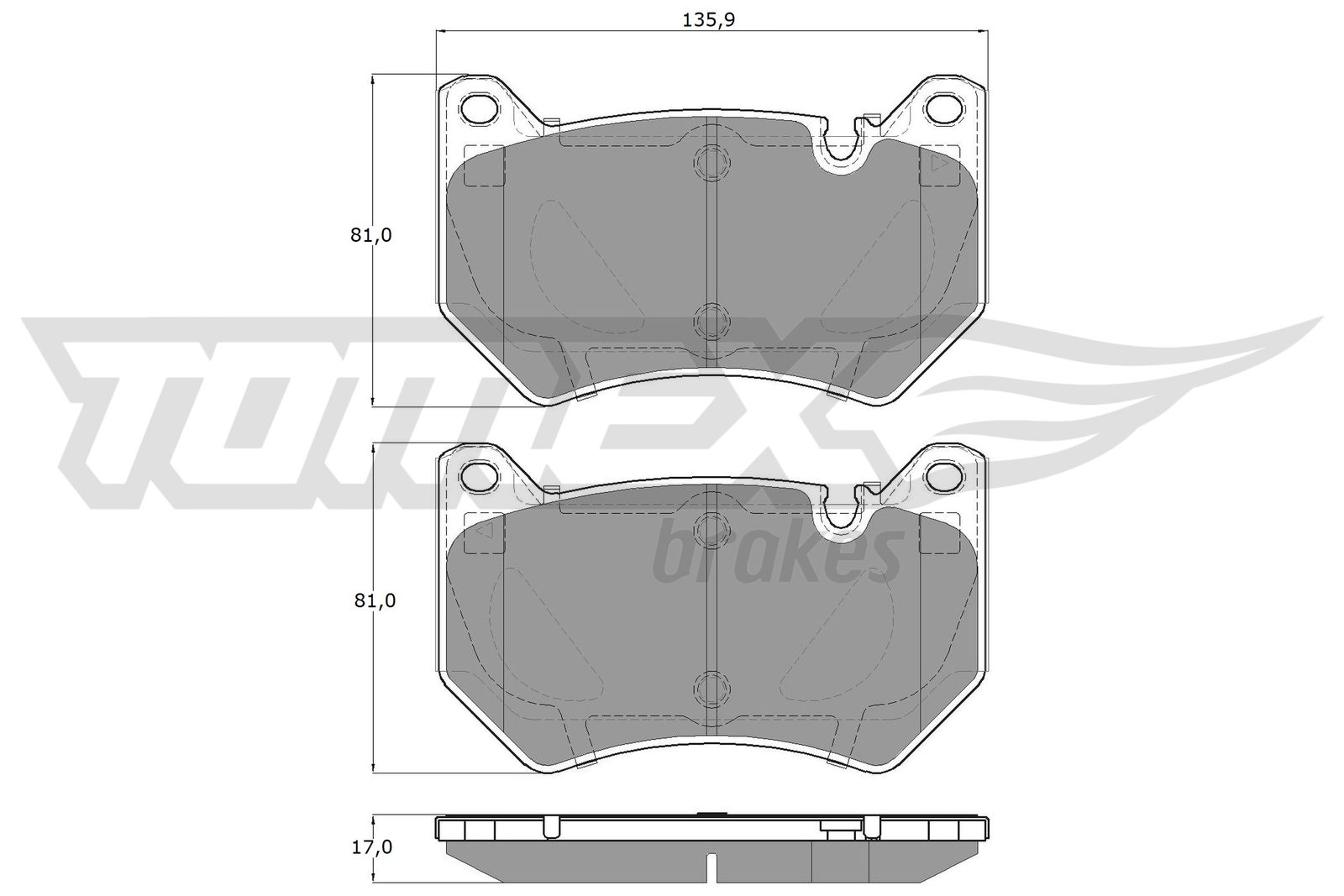 TOMEX Brakes Piduriklotside komplekt, ketaspidur TX 19-43