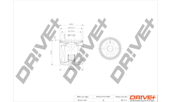 Dr!ve+ Filtr oleju DP1110.11.0157