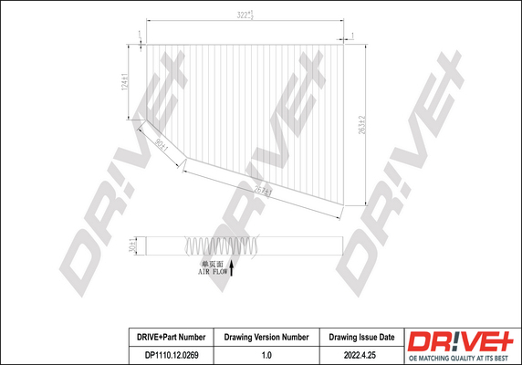 Dr!ve+ Filtr, wentylacja przestrzeni pasażerskiej DP1110.12.0269