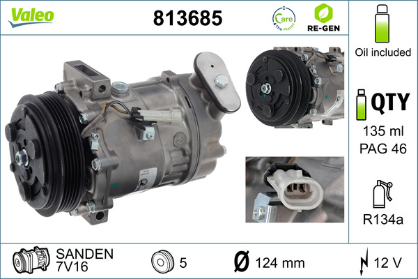 VALEO Kompressor,kliimaseade 813685