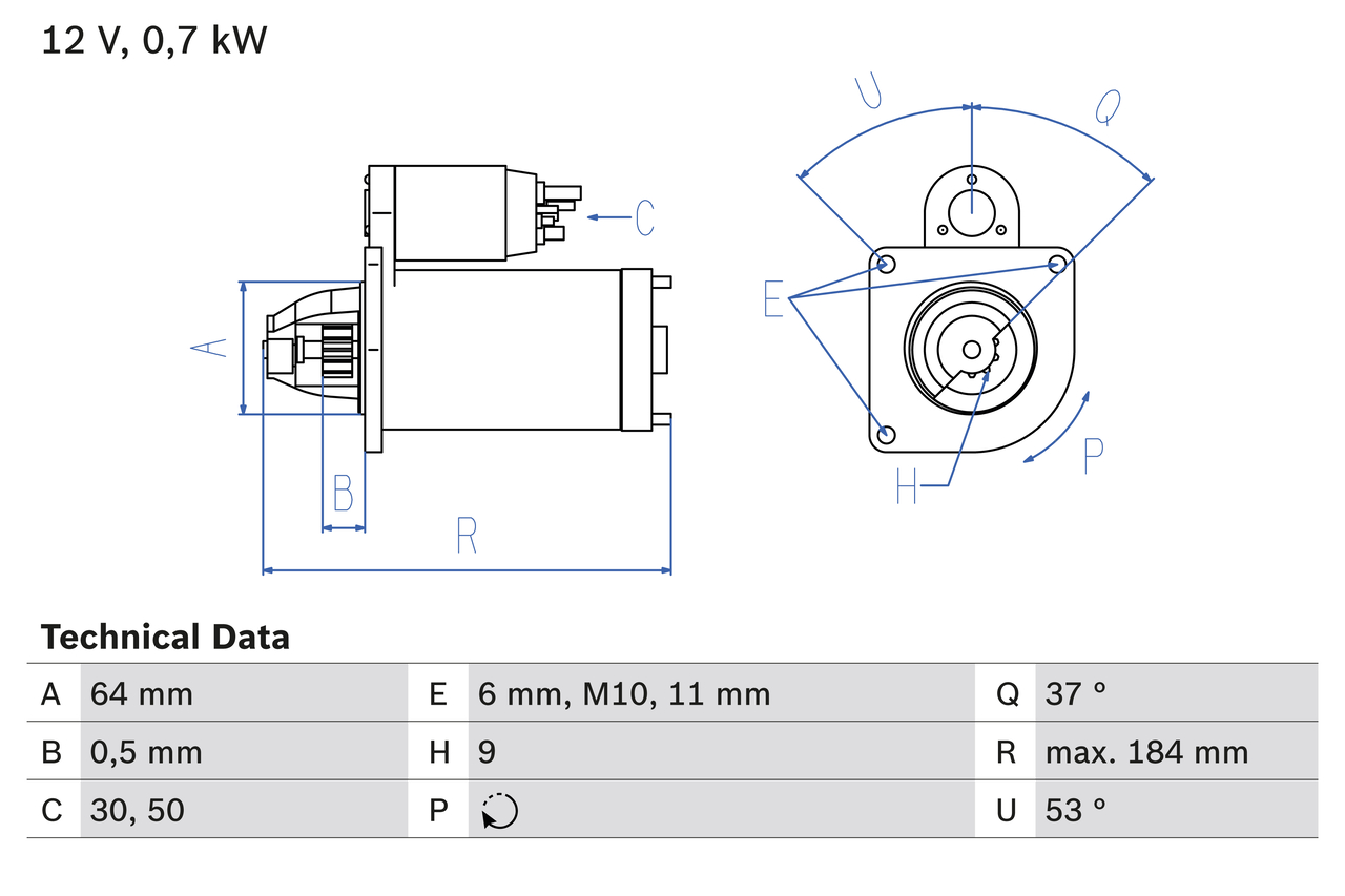 BOSCH Starter 0 986 017 840