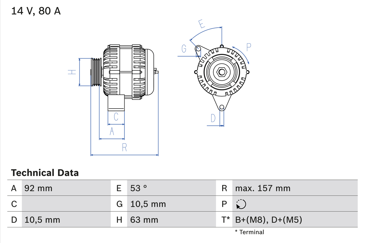 BOSCH Generaator 0 986 039 300