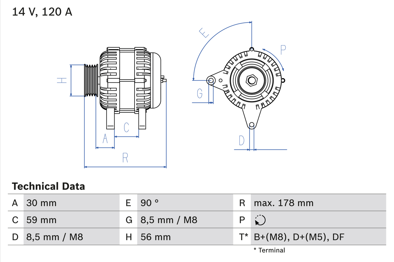 BOSCH kintamosios srovės generatorius 0 986 040 350