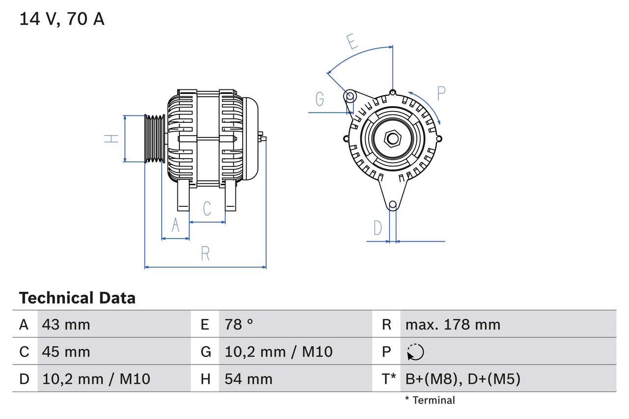 BOSCH Generaator 0 986 042 071