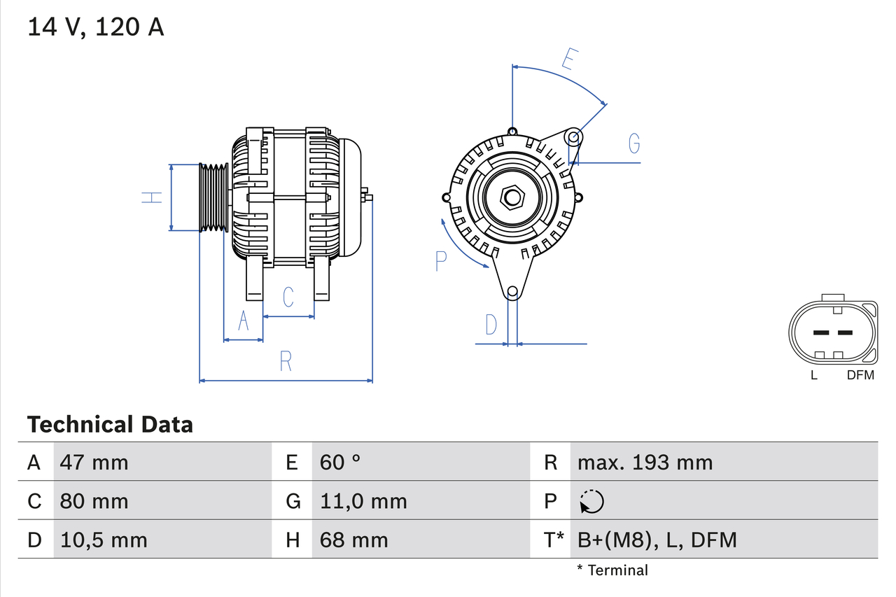 BOSCH Generaator 0 986 042 820