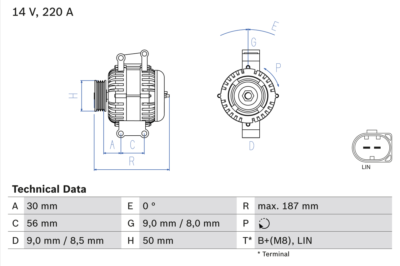 BOSCH Generaator 0 986 047 800