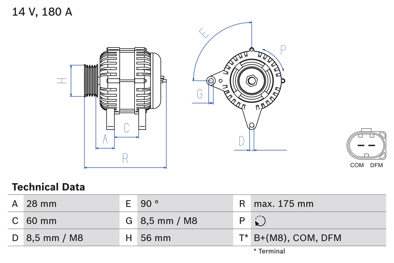 BOSCH kintamosios srovės generatorius 0 986 080 090