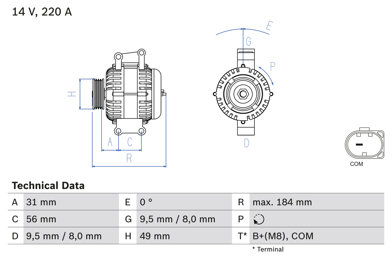BOSCH Generaator 0 986 083 600