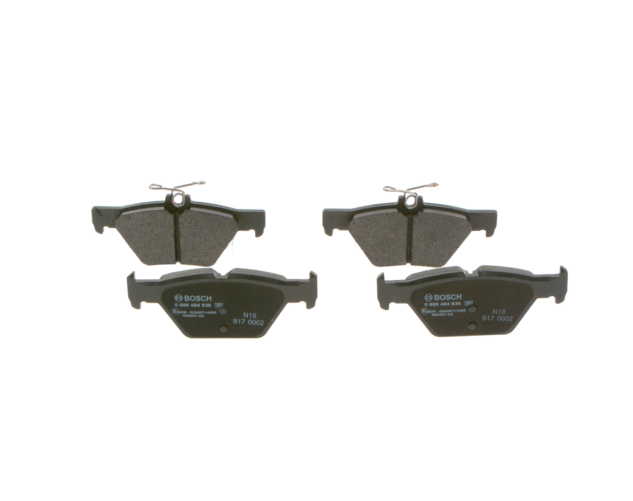 BOSCH Piduriklotside komplekt, ketaspidur 0 986 494 836
