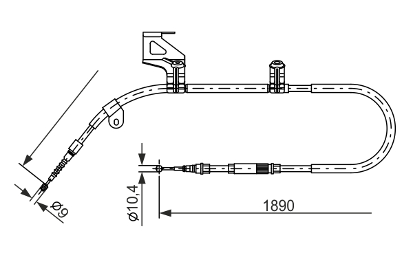 BOSCH trosas, stovėjimo stabdys 1 987 477 803