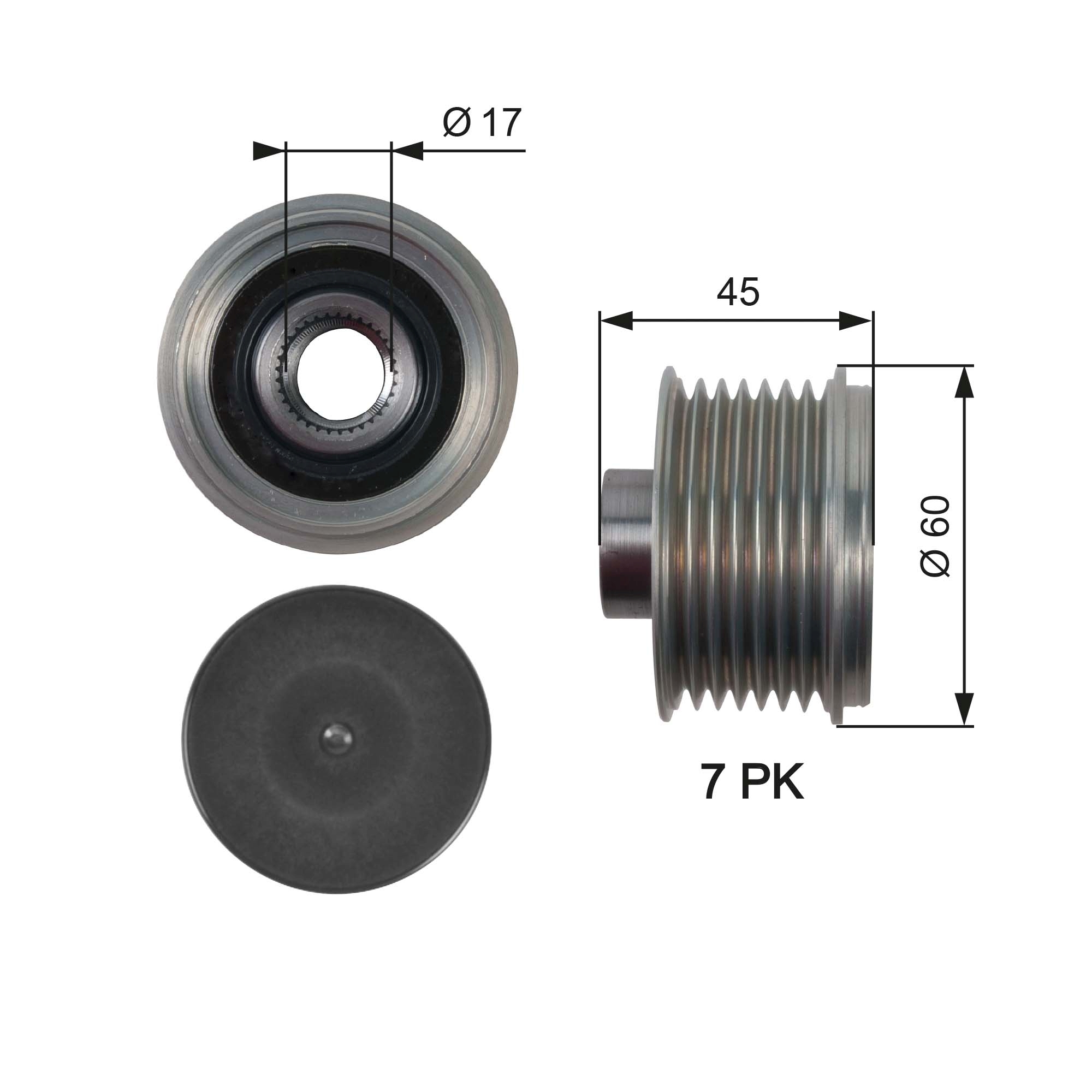 GATES Alternator - sprzęgło jednokierunkowe OAP7136