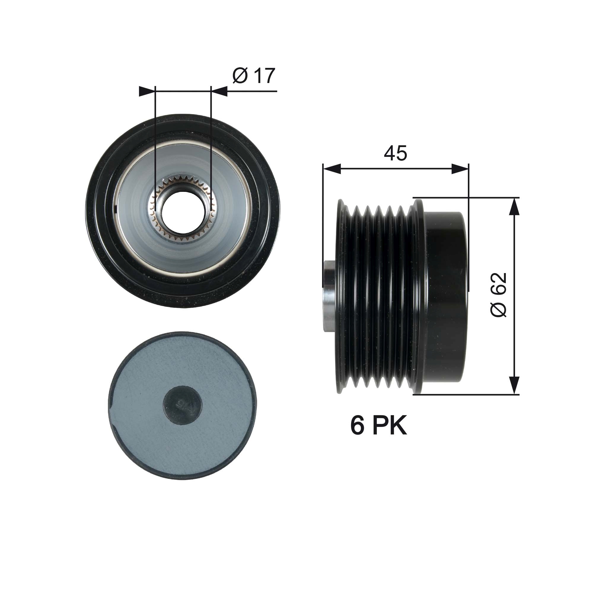 GATES Alternator - sprzęgło jednokierunkowe OAP7180