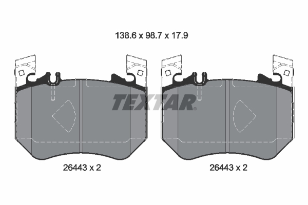 TEXTAR Piduriklotside komplekt, ketaspidur 2644301