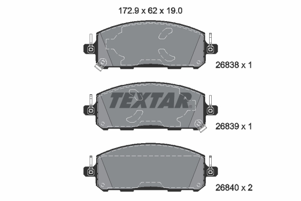 TEXTAR Piduriklotside komplekt, ketaspidur 2683801