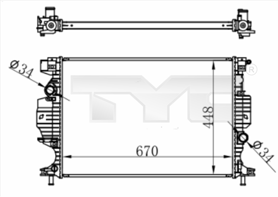 TYC Radiaator,mootorijahutus 710-0060