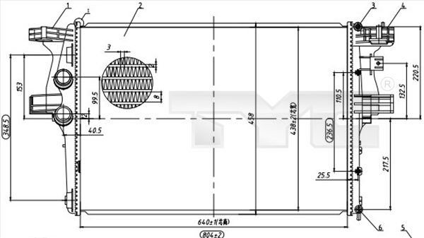 TYC Radiaator,mootorijahutus 715-0005