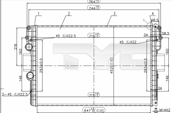 TYC Radiaator,mootorijahutus 715-0006-R