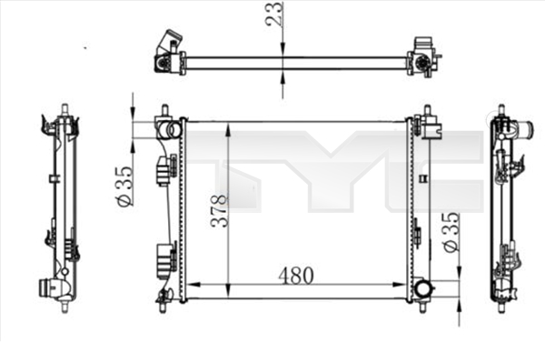 TYC Radiaator,mootorijahutus 717-0001