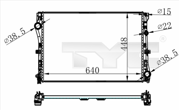 TYC Radiaator,mootorijahutus 721-0021