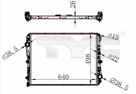 TYC Radiaator,mootorijahutus 721-0022
