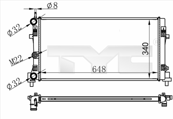 TYC Radiaator,mootorijahutus 737-0074