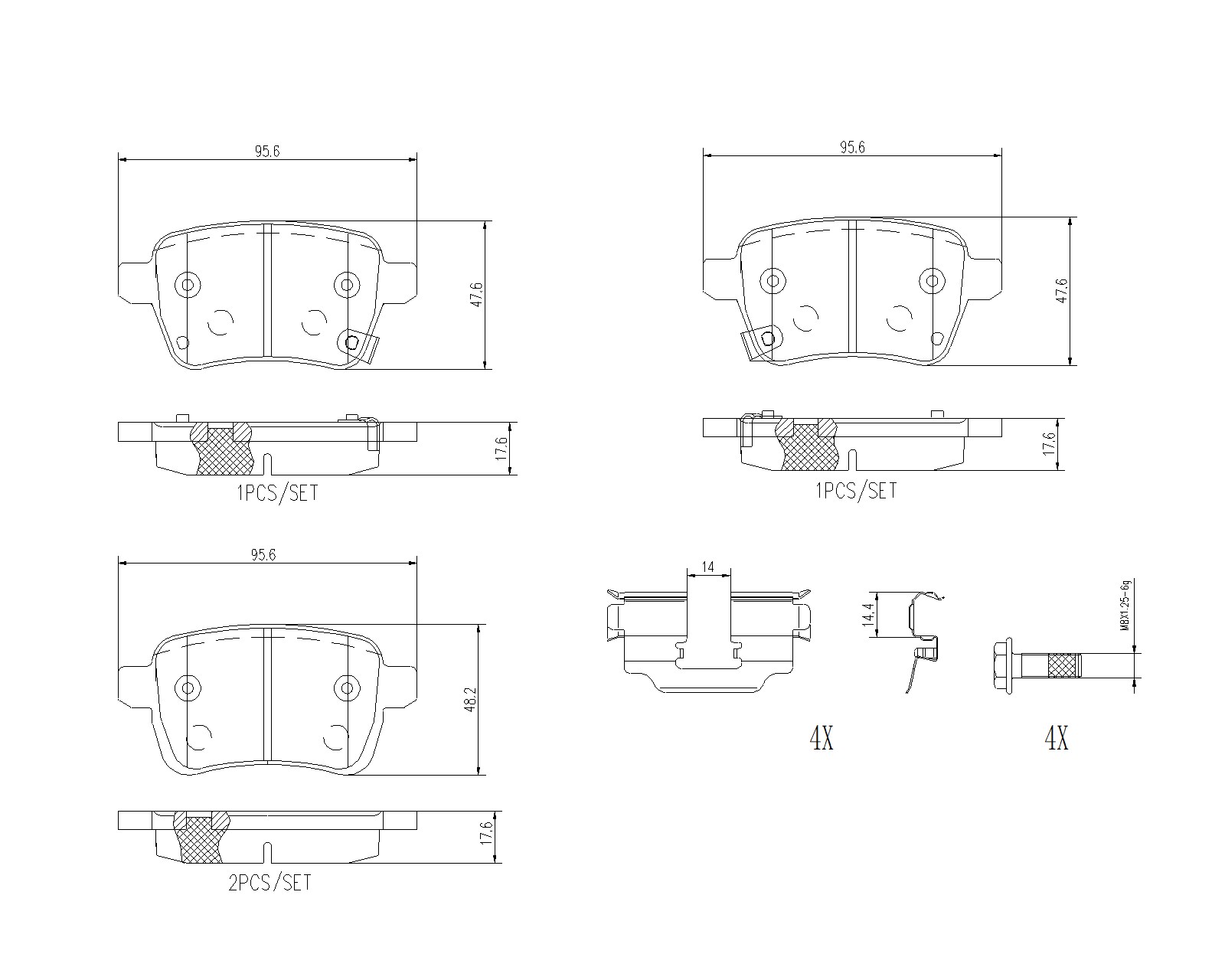 BREMBO Piduriklotside komplekt, ketaspidur P 23 190