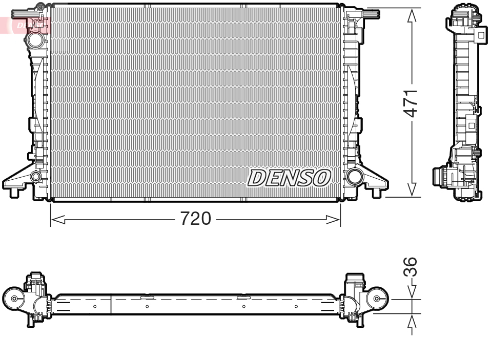 DENSO radiatorius, variklio aušinimas DRM02047