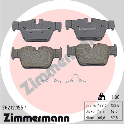 ZIMMERMANN Piduriklotside komplekt, ketaspidur 26212.155.1