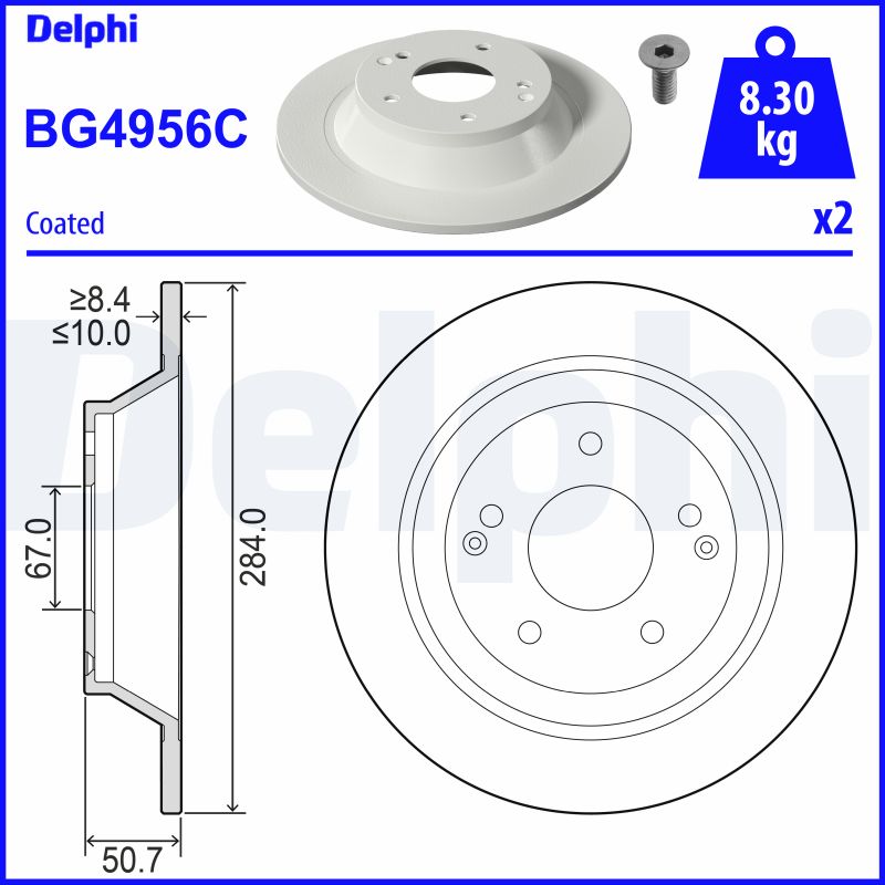 DELPHI Tarcza hamulcowa BG4956C