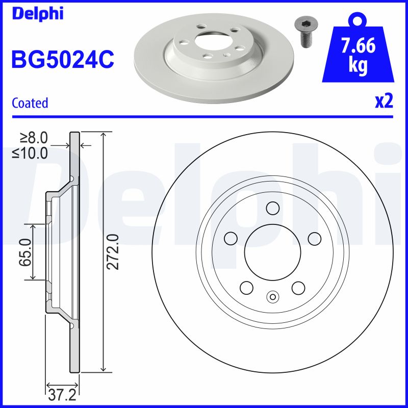 DELPHI Tarcza hamulcowa BG5024C