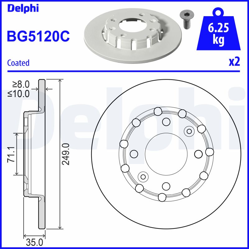 DELPHI Bromsskiva BG5120C
