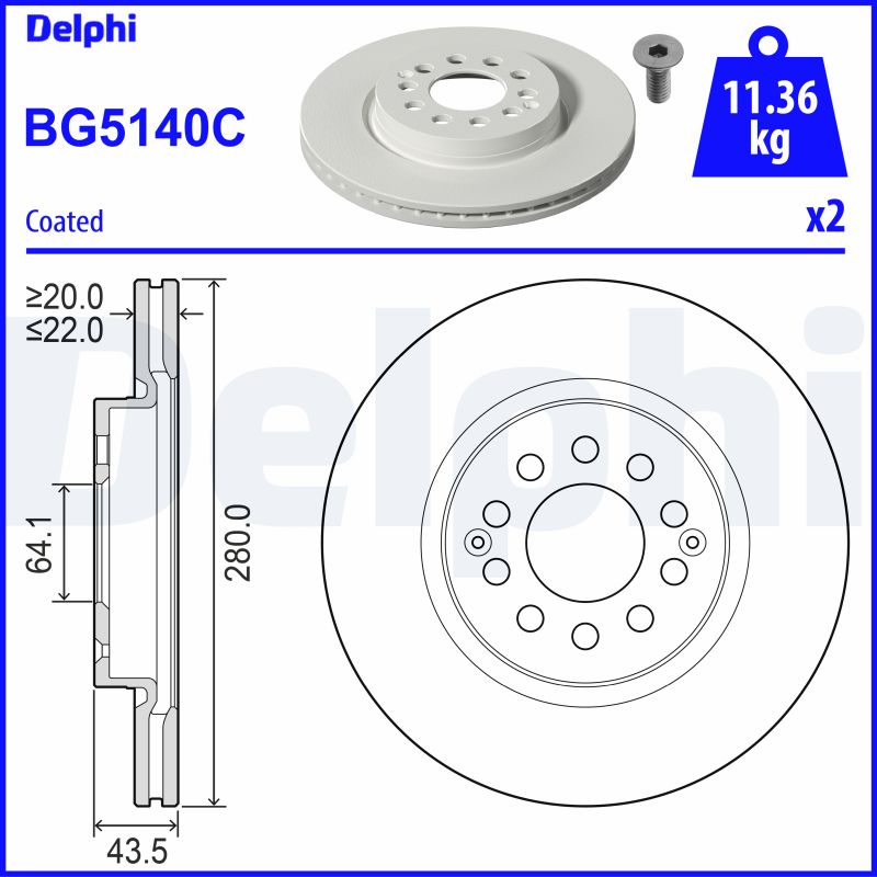 DELPHI Piduriketas BG5140C