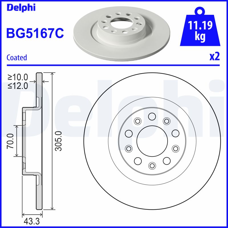 DELPHI Jarrulevy BG5167C