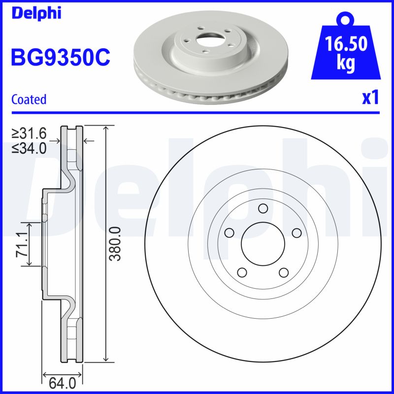 DELPHI Tarcza hamulcowa BG9350C
