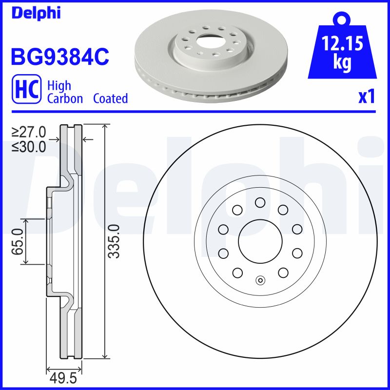 DELPHI Tarcza hamulcowa BG9384C