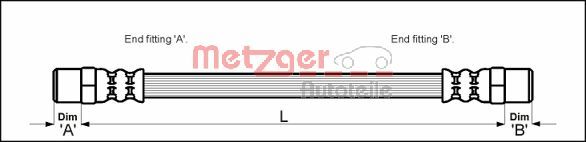 METZGER Przewód hamulcowy elastyczny 4110594