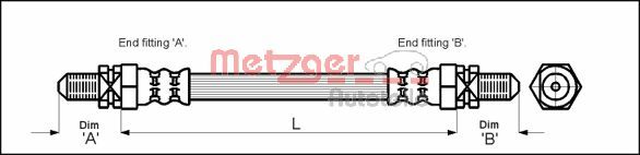 METZGER Przewód hamulcowy elastyczny 4114701